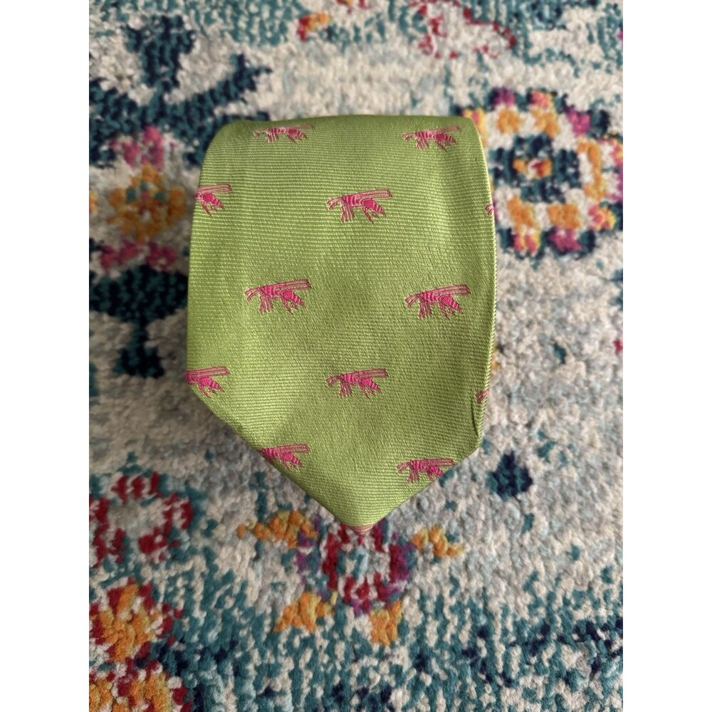 Lilly Pulitzer Via Palm Peach Men’s Colorful Lobster Silk Tie
